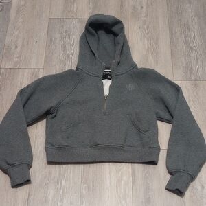 Grey Cropped Hoodie